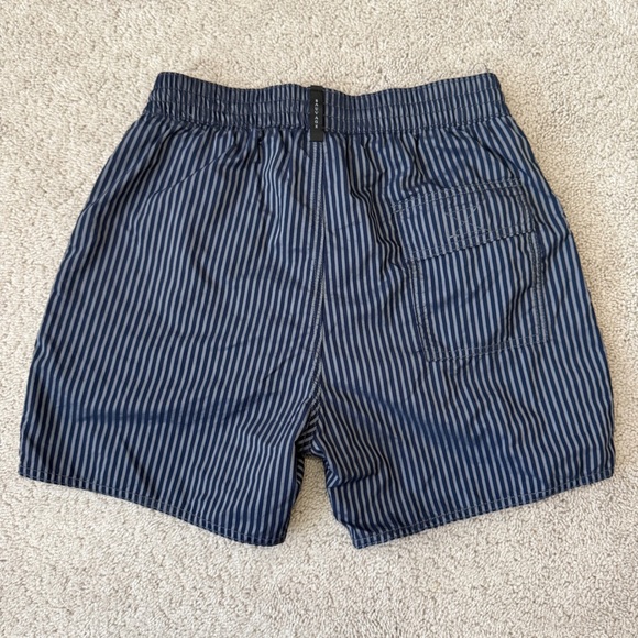 Sauvage California Swim Shorts | Blue Striped | Size S | 100% Nylon - Picture 3 of 10